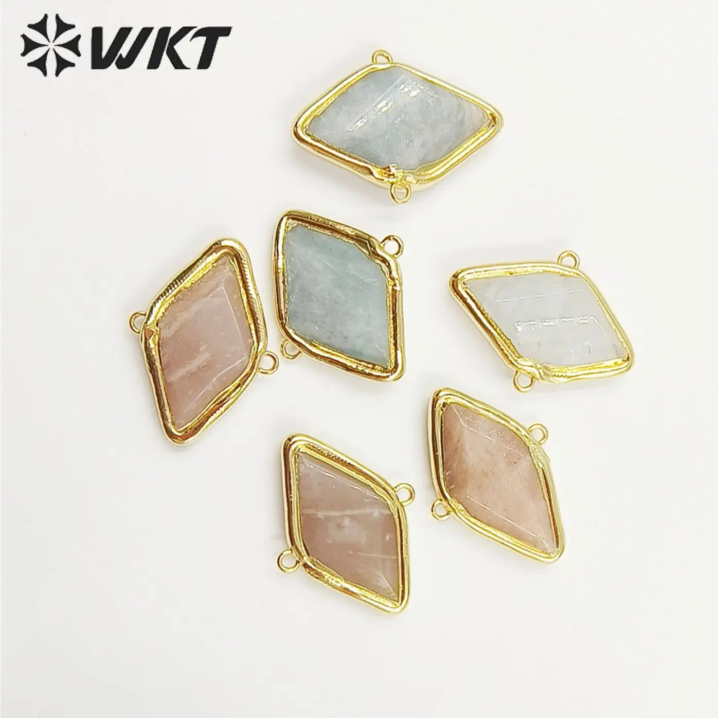 

WT-C316 Vintage Sun Stone Aqua Marine Small Diamond Pendants Can Be Used As Bracelets And Necklaces DIY Craft Accessories