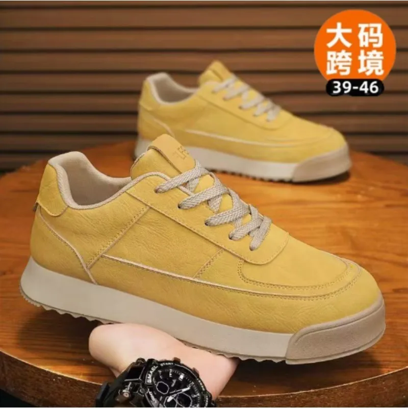 

Spring Autumn Shoes Men Increased Fashion Leather Casual Shoes Board Shoes High Quality Outdoor Chunky Sneakers British Style