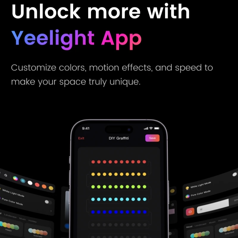 YEELIGHT سلسلة أضواء عيد الميلاد RGB تأثيرات الألوان الديناميكية اتصال بلوتوث 20 وضع الإضاءة Waterproo للداخلية والخارجية #6