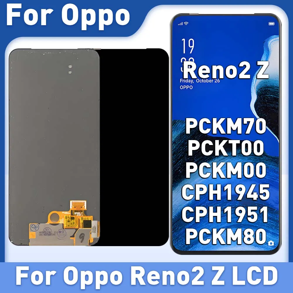 Display LCD AGCUT Per Oppo Reno2 Z – Schermo Di Ricambio Touch Completo Con Attrezzi Per Riparazione, Nero - copertina