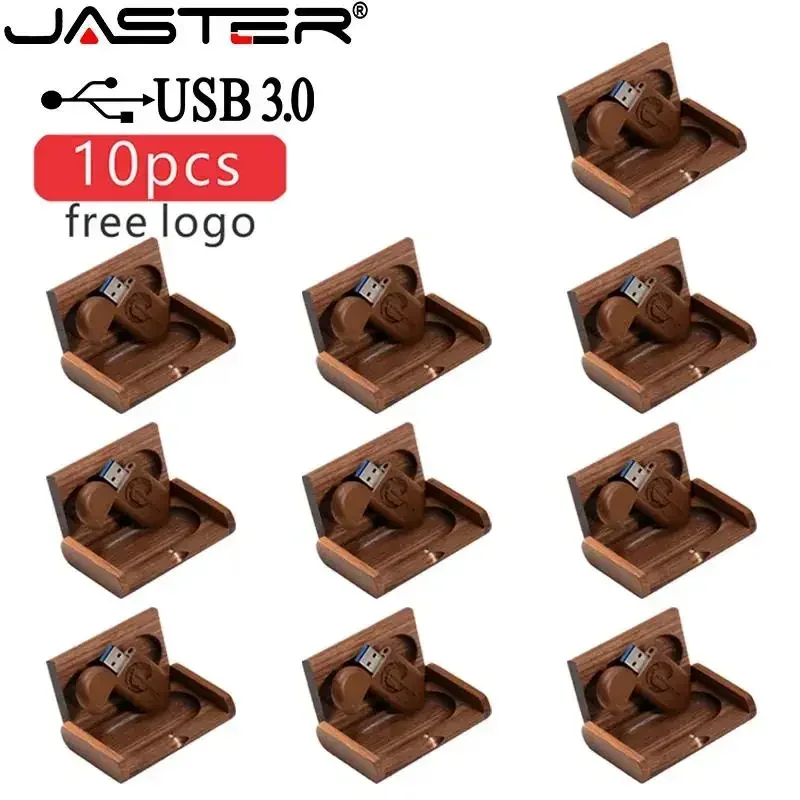 Wooden USB 3.0 Flash Drives 10PCS LOT Free Logo 128GB Pen Drive 64GB 32GB Bamboo Memory Stick Creative Business Gift USB Stick