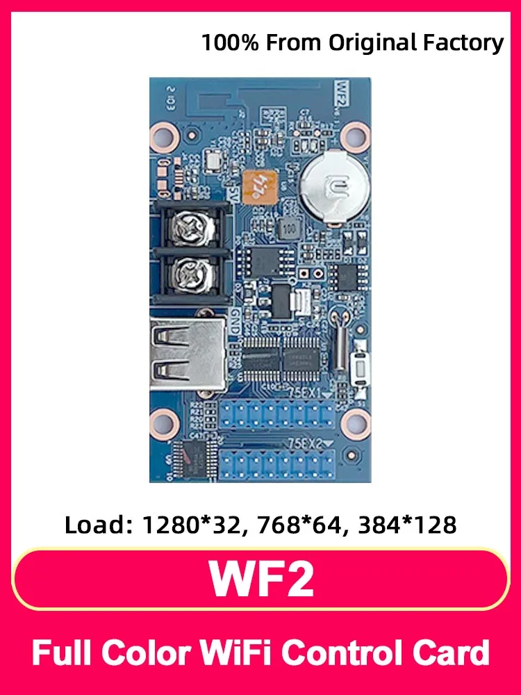 Huidu HD-WF2 Full Color LED Panel Pixel Display Control Card for LED Display Screen USB Port Main Board  Supports Mobile WiFi