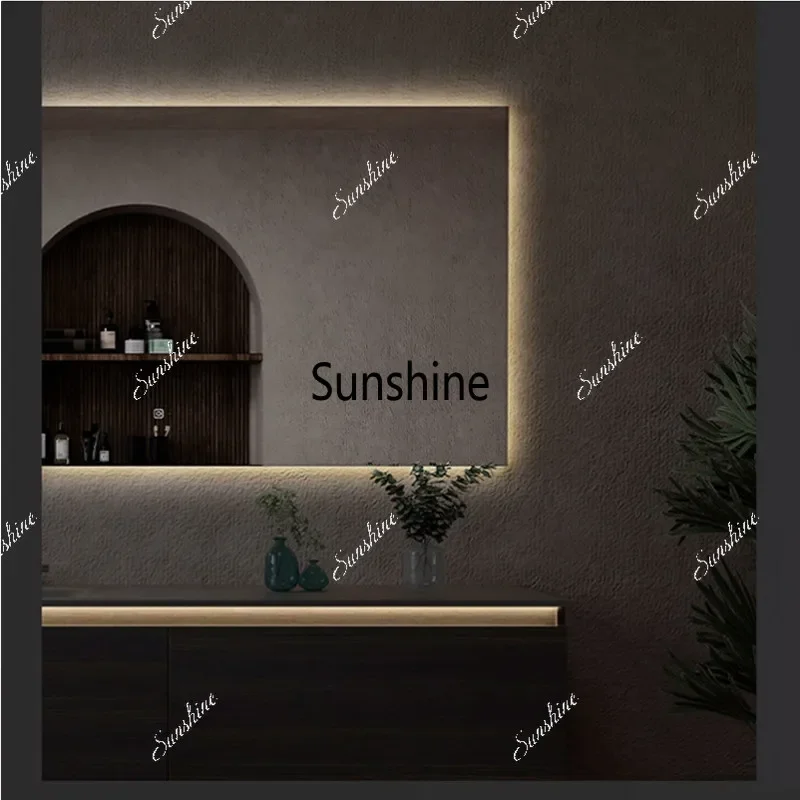 YItalian light luxury custom rock slab hot bending integrated basin smart bathroom cabinet combination