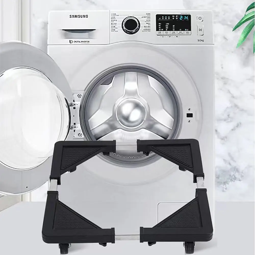 

Heavy Duty 4 Caster Wheels Movable Base Adjustable Height Stand Support Washing Machine Base Refrigerator Base Home