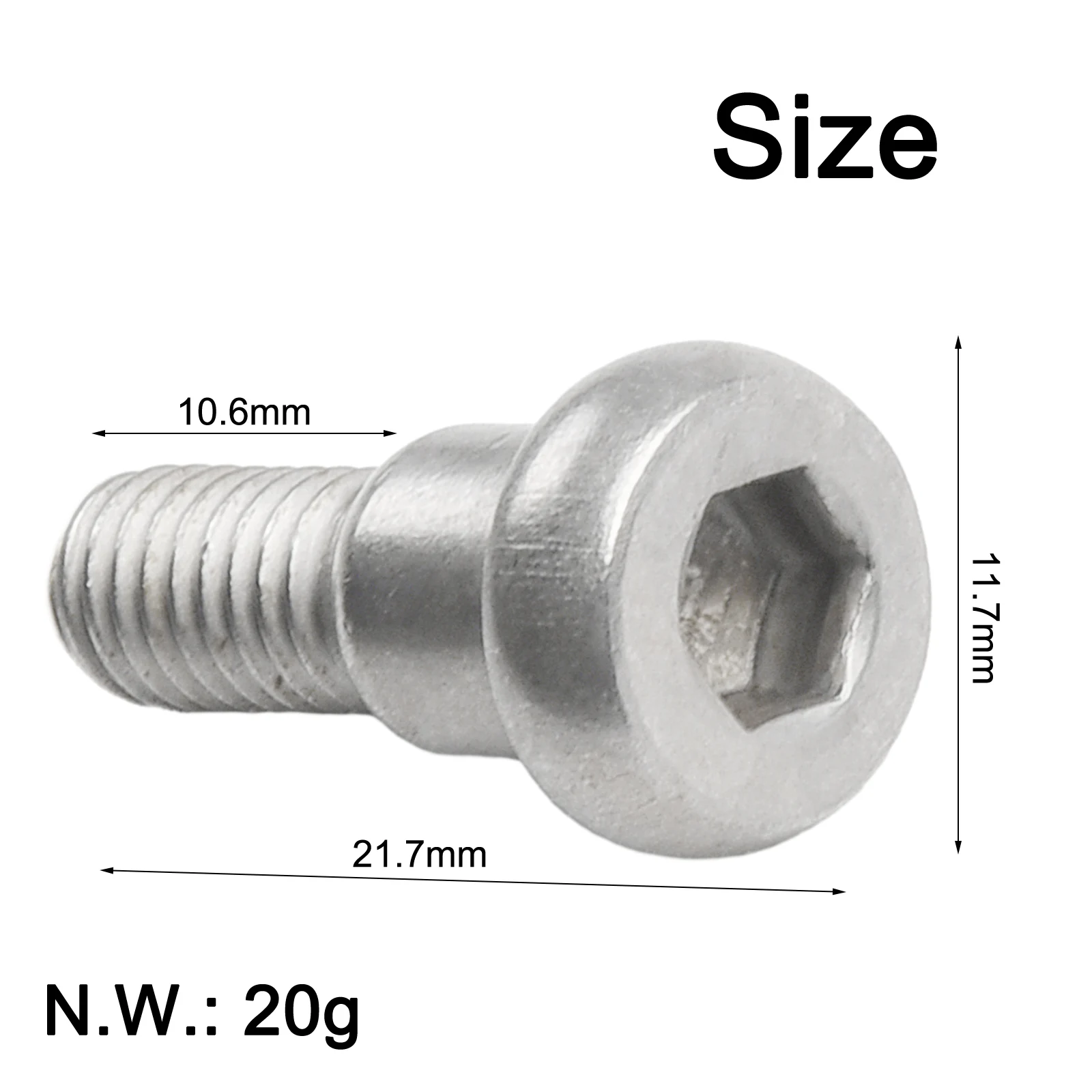 2 Stück feste Schrauben für das Hinterrad für Xiaomi für M365 Pro Elektroroller Ersatzteile Silber Metallbeschläge 21,7 mm – Detail 10