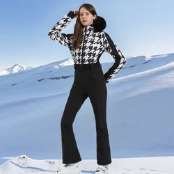 Traje de esquí de una pieza para mujer, chaqueta de Snowboard al aire libre, mono Delgado cálido para mujer, ropa de nieve impermeable a prueba de viento, invierno, nuevo