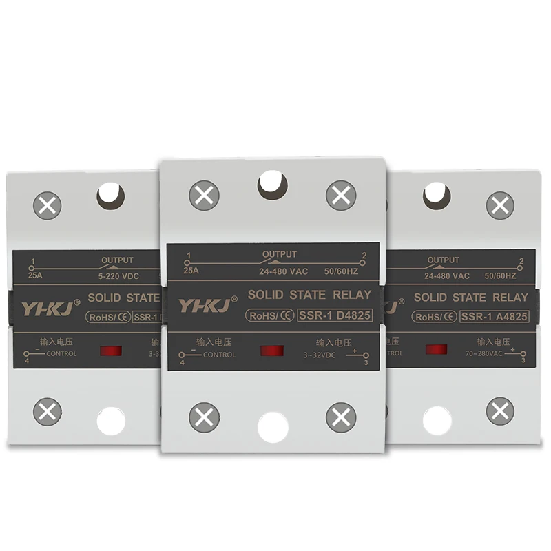 Solid State Relay 10A 25A 40A 60A 80A 100A 120A DC-AC AC-AC DC-DC Single Phase Non-contact 24-480VAC