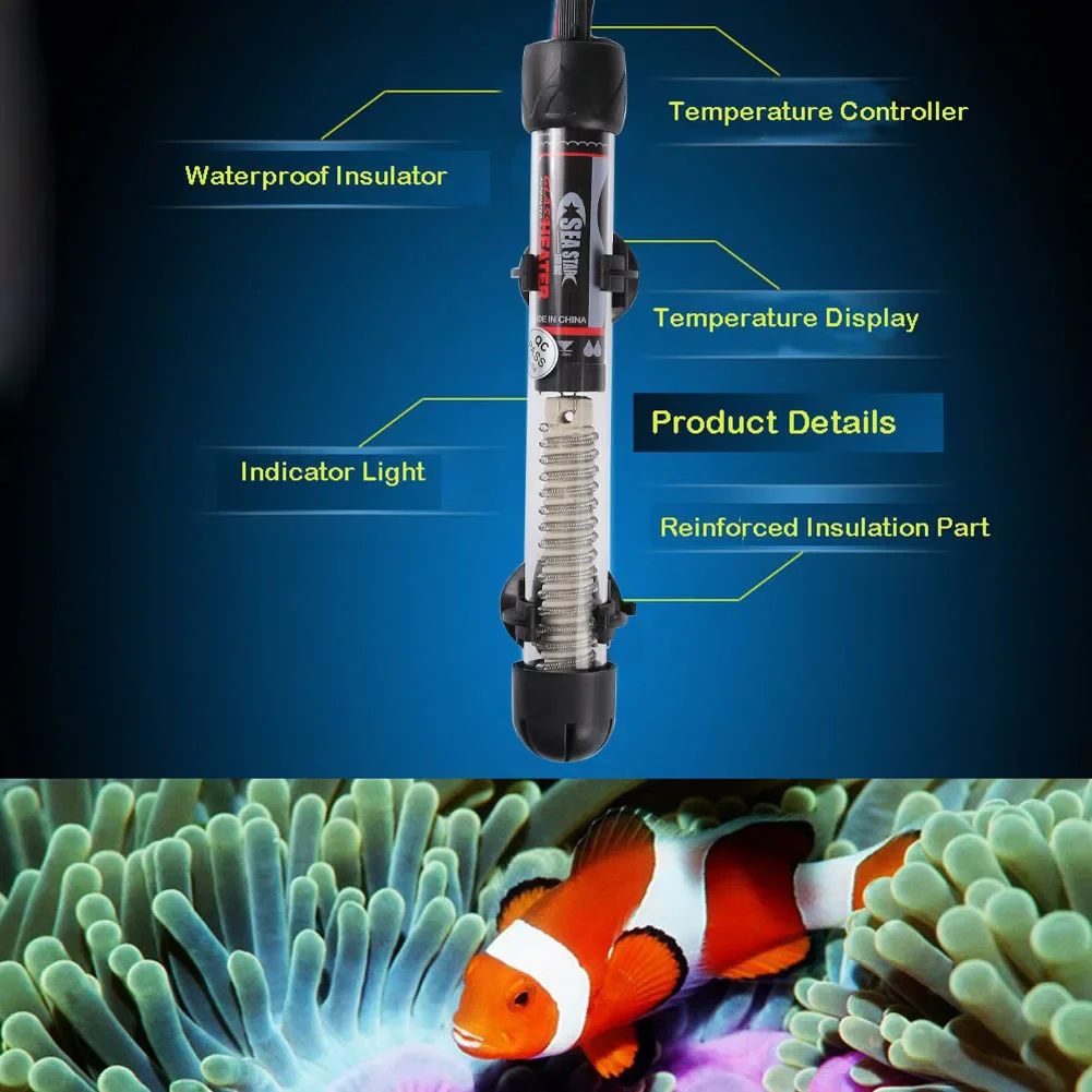 Aquarium Submersible Tank Heating Rod Heater Fish Rod Aquarium Temperature Control for Household Bedroom Ornaments