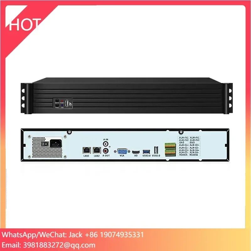 System bezpieczeństwa Smart NVR 128-kanałowy H.265/H.264 z obsługą kamer IP 4K/8M, rejestrator sieciowy.