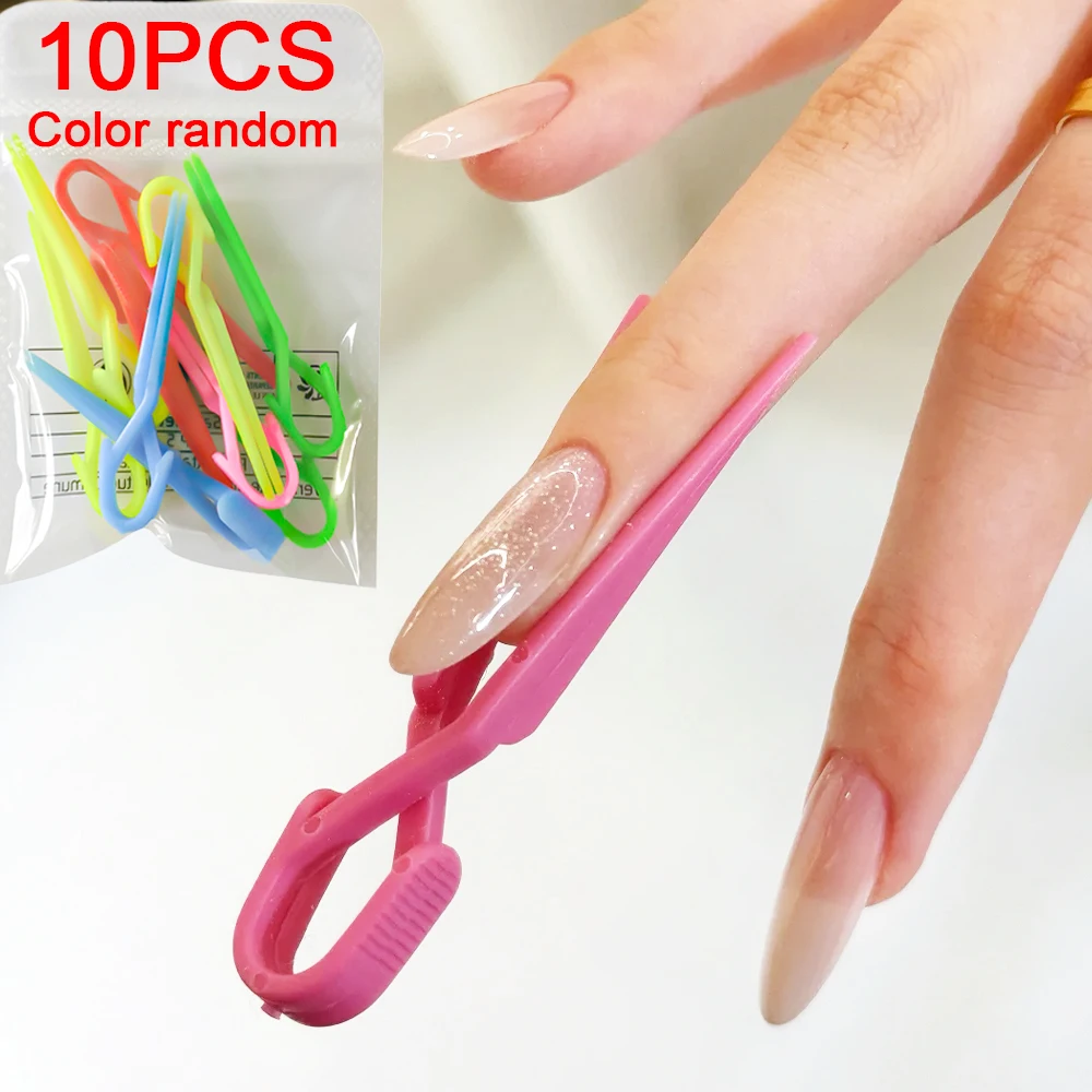 10pcs Mixed color Cross Clip Nail Gel Polish Spill-Proof Prevent Leakage Of Protection Clip Reusable Home DIY Manicure Tools