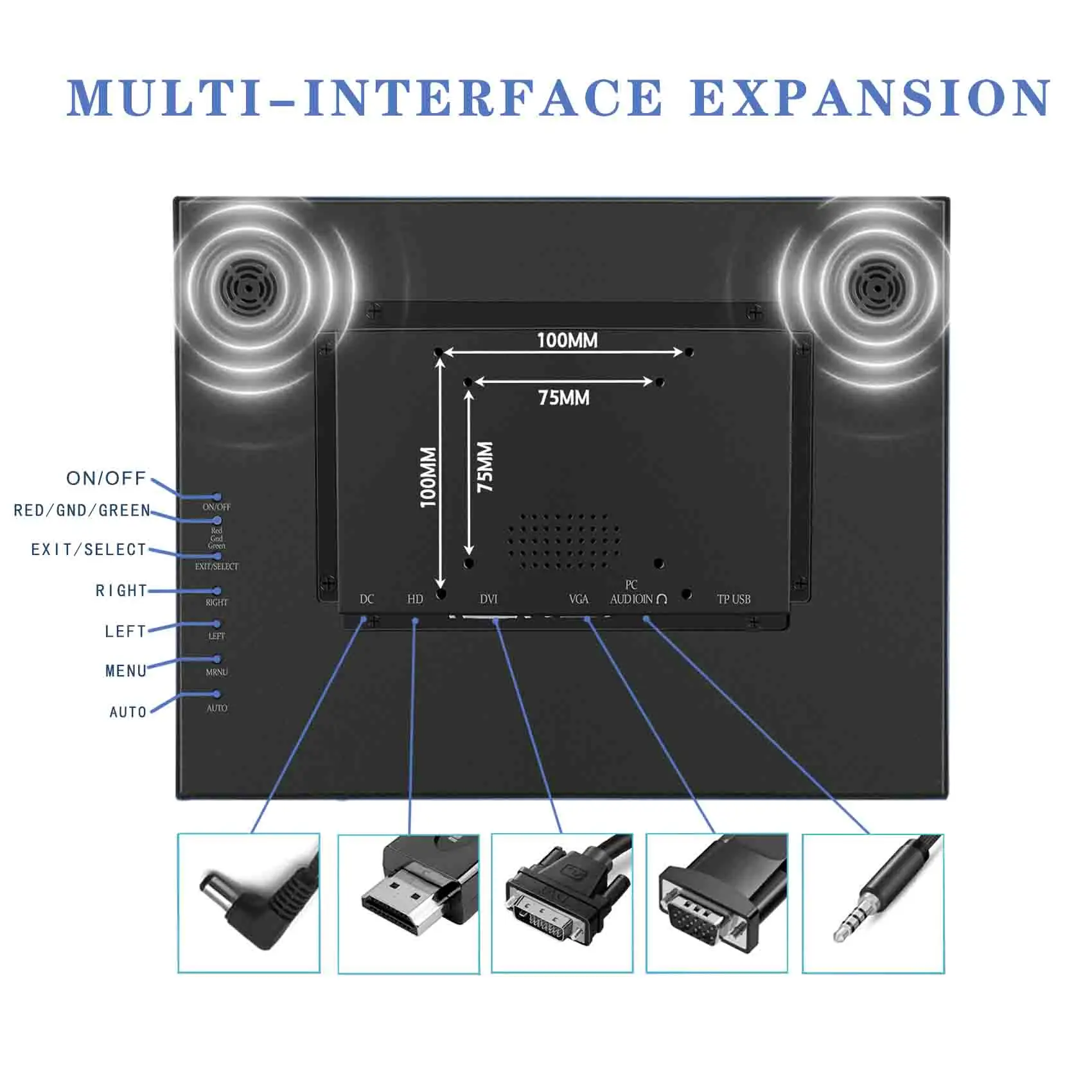 مكبر صوت Dvi Vga Hd-Mi ، شاشة عرض LCD خارجية ، شاشة صناعية مزودة بشاشة معدنية ، من من من من من الخارج ، من من من من من الخارج ، إلى الخارج ، 15 بوصة