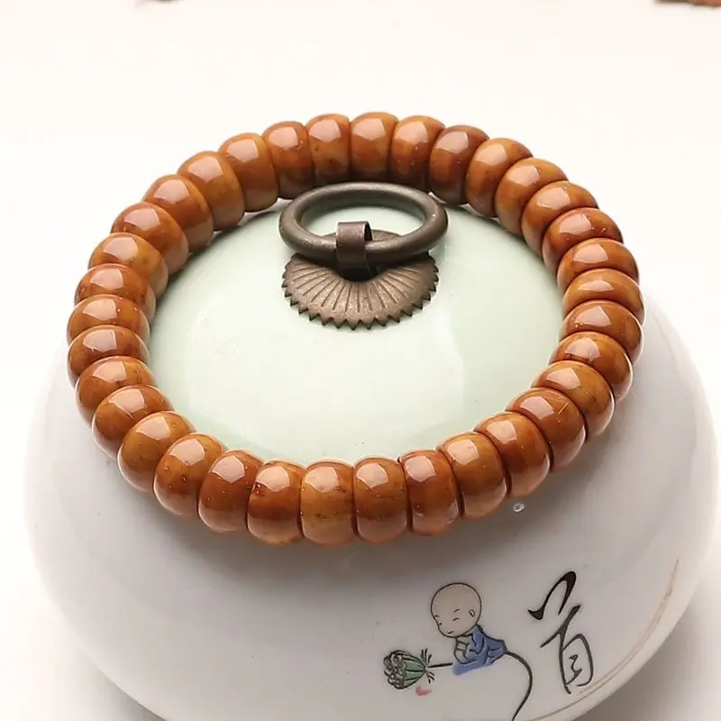 Purple Golden Mouse Golden Rice Bowl High-end Bodhi Bracelet Bead Hollow Seed Beaded Finished WenPlay Single Circle HandString