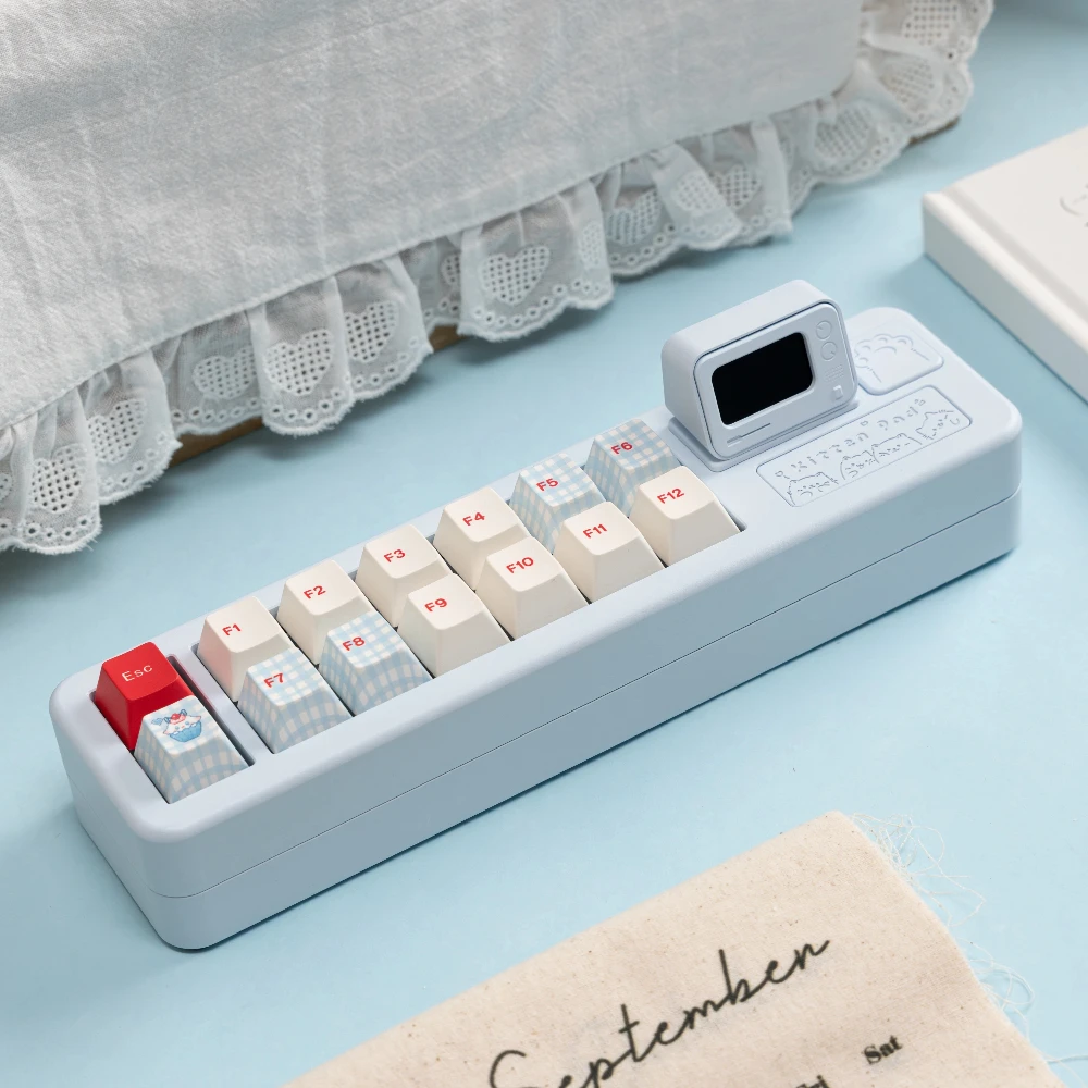 Kitten Pad F-key Area Mini Numeric Keypad Custom Change Key Single Mode HUB with Display Screen Mechanical Keyboard Accessories