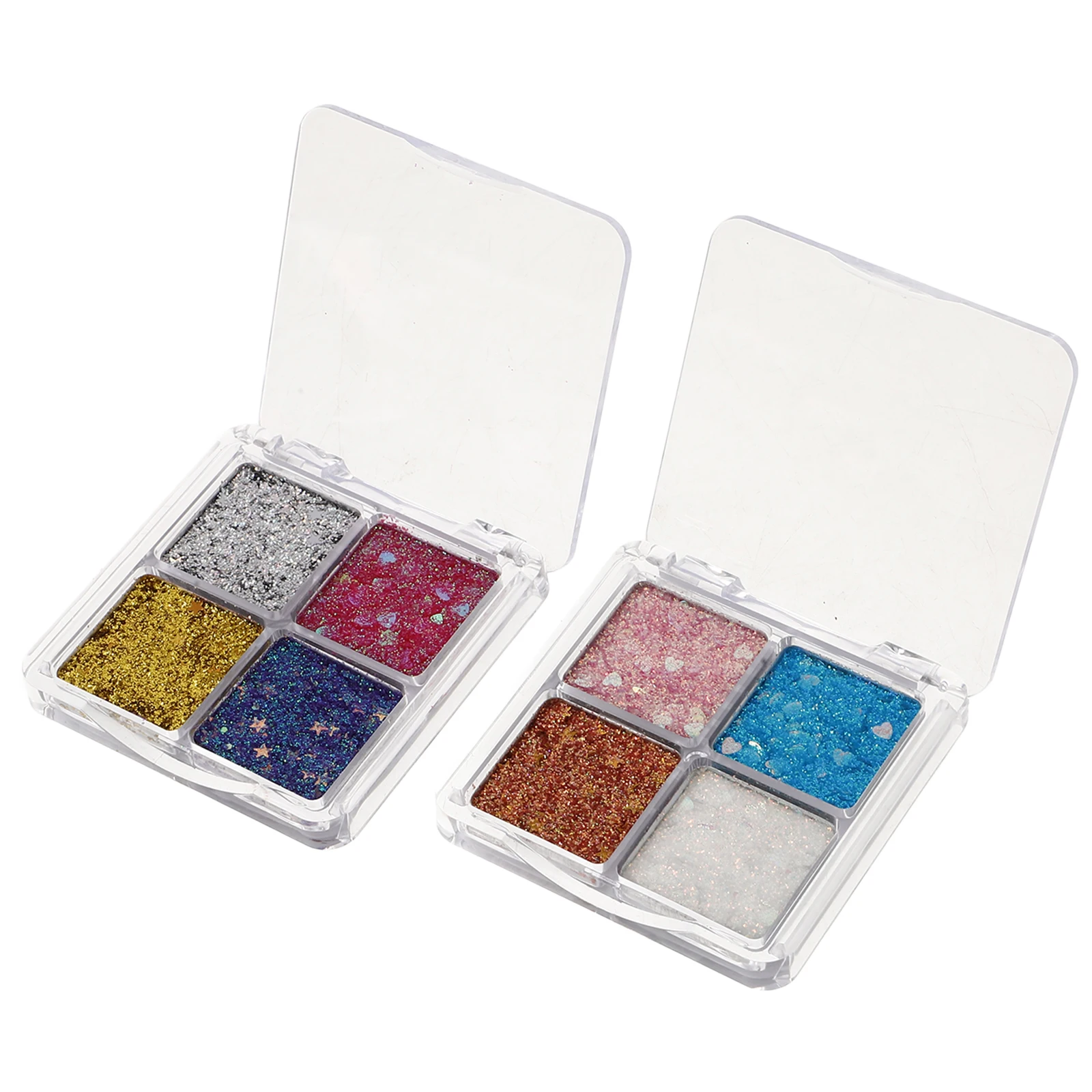 2 Stück glitzernde Glitzer-Lidschatten-Palette, schimmernder Lidschatten für Frauen und Mädchen, langlebig, dekoratives Make-up, ideal für Party, Hochzeit