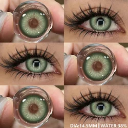 Fashion Color Contact Lenses for Eyes 1pair Blue Eye Lenses Gray Contacts Cosmetic Green Contact Lenses Yearly Color Eye Lens