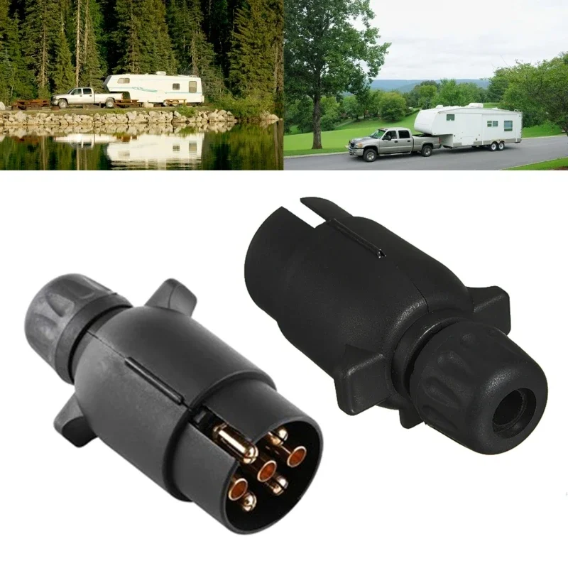 7 Pin Towing Adaptor Trailer Caravans Truck Towbar European Car Plug Adapter 12V Waterproof Electric Socket Converter