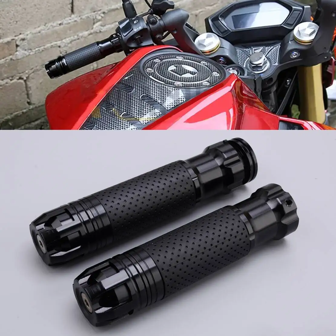 

1 Pair 7/8" 22mm Motorcycle Universal Rotatable Throttle Handlebar Handle Bar Black Aluminum Alloy Hand Grips