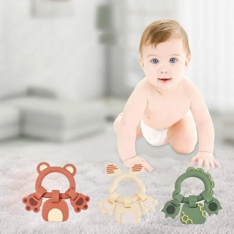 97BE سيليكون عضاضة الكرتون سوار قلادة DIY مضغ لعبة التسنين للأطفال