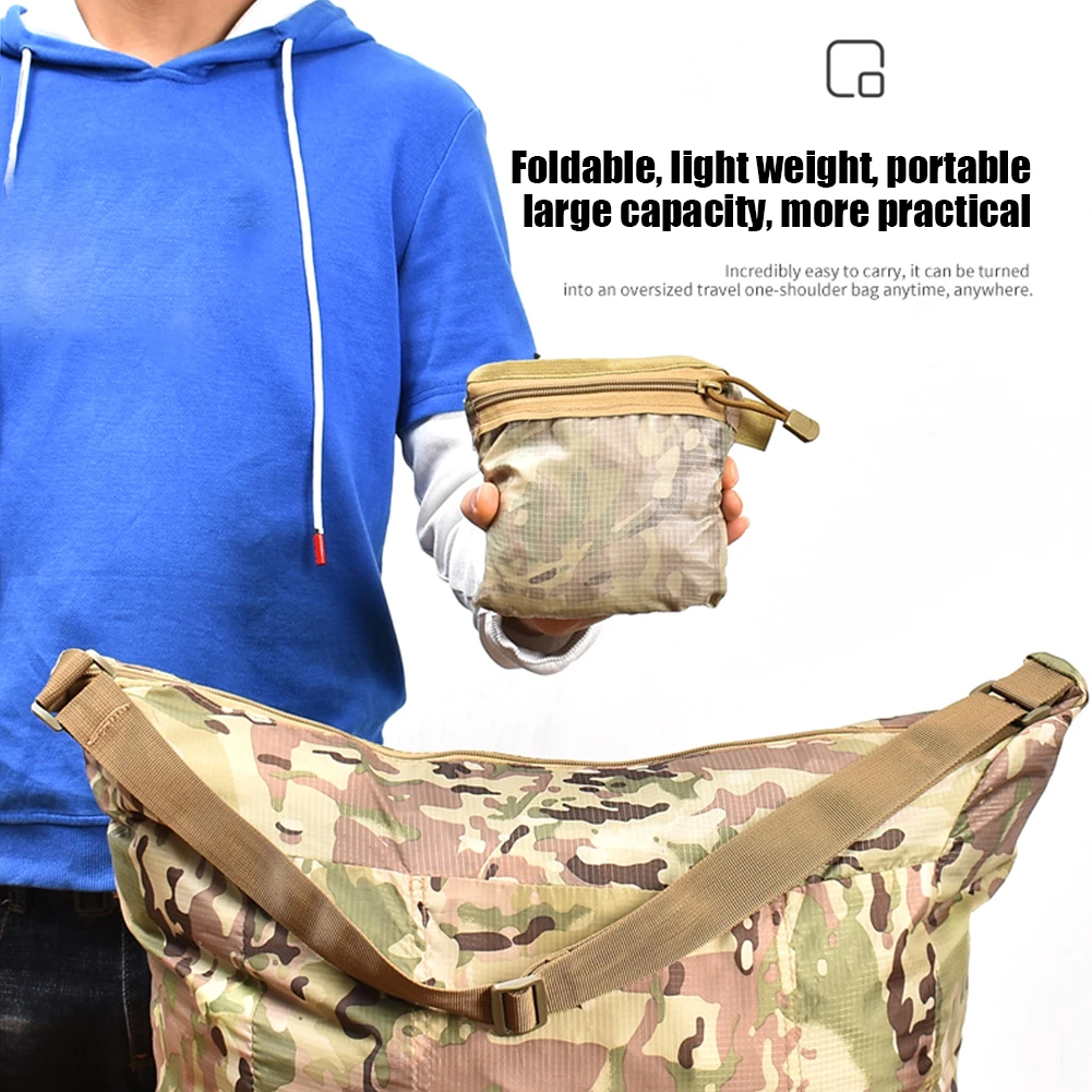 Bolsa de viaje portátil, bolso de hombro cruzado plegable para exteriores, bolsa de mano impermeable de gran capacidad para transporte de compras