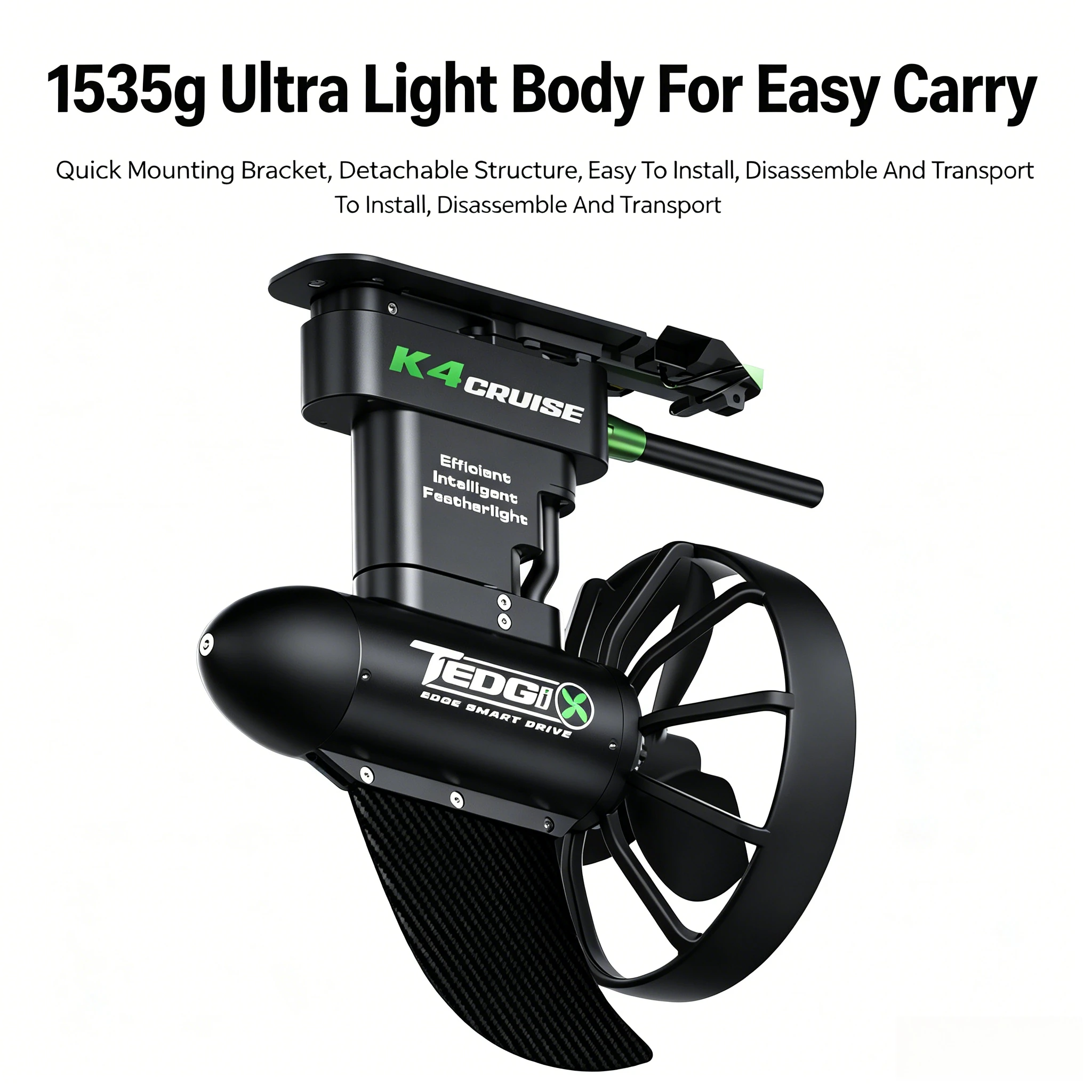 12V 24V Brushless Kayak Trolling Motor Wireless Remote Electric Underwater Propulsor for SUP Fishing Kayak Touring