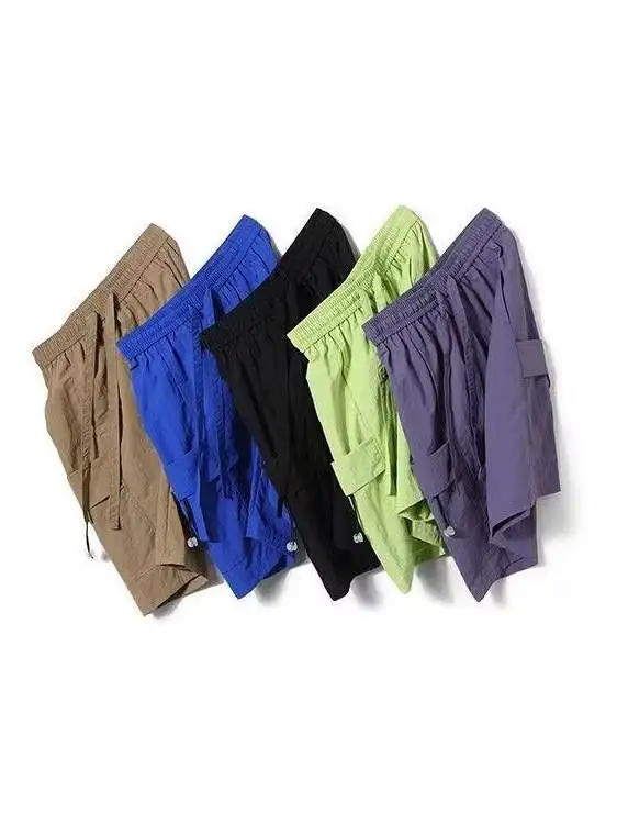 

Dopne Qui Dry Ice Silk Мужские рта Летние тонкие спортивные пляжные свободные брюки пять четвертей Прямые брюки Повседневные деловые повседневные брюки