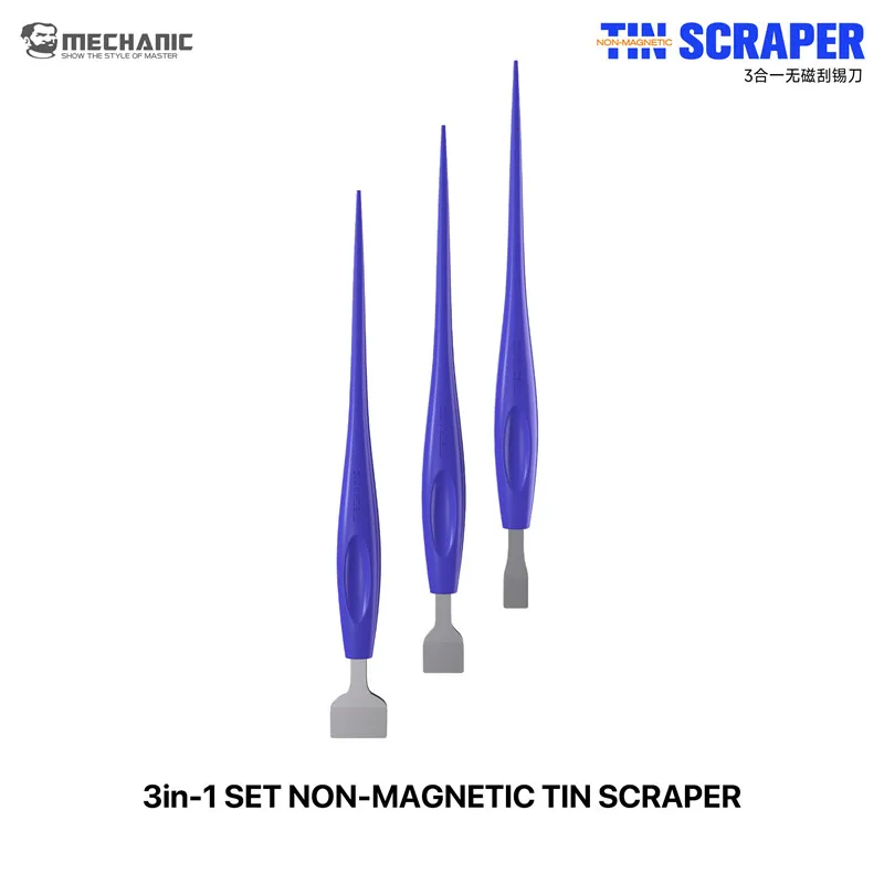 MECHANIC TS3 3in1 Non-Magnetic Tin Scraper Set - 8/13/18mm for Mobile Phone Repair Solder Paste Scraper for Phone PCB Repair