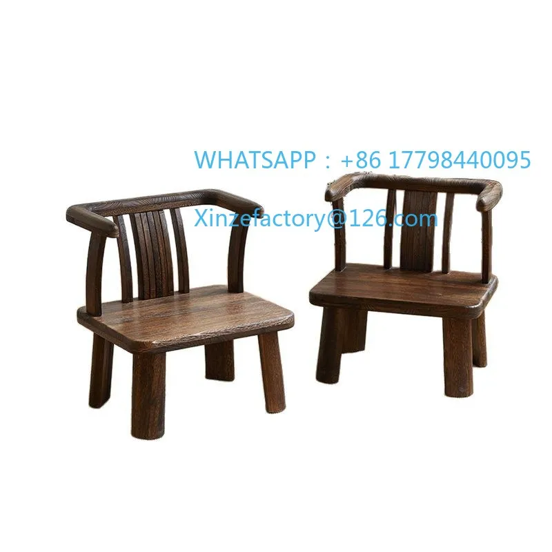 Customizable Small chair with armrest back stool tatami armchair low stool coffee table bay window table casual chair
