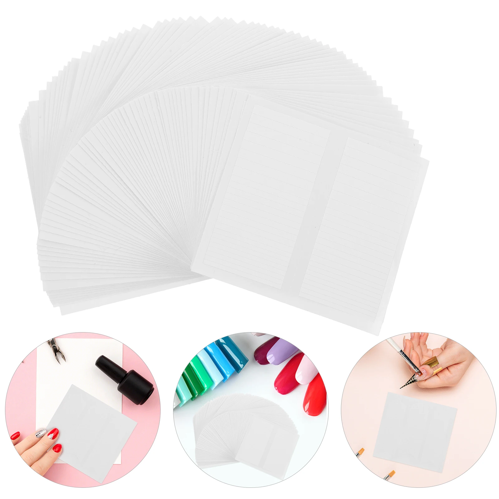 

64pcs Nail Art Stickers French Manicure Tools DIY Stencils Edge Guides Decals Self Adhesive Strips Creative Templates