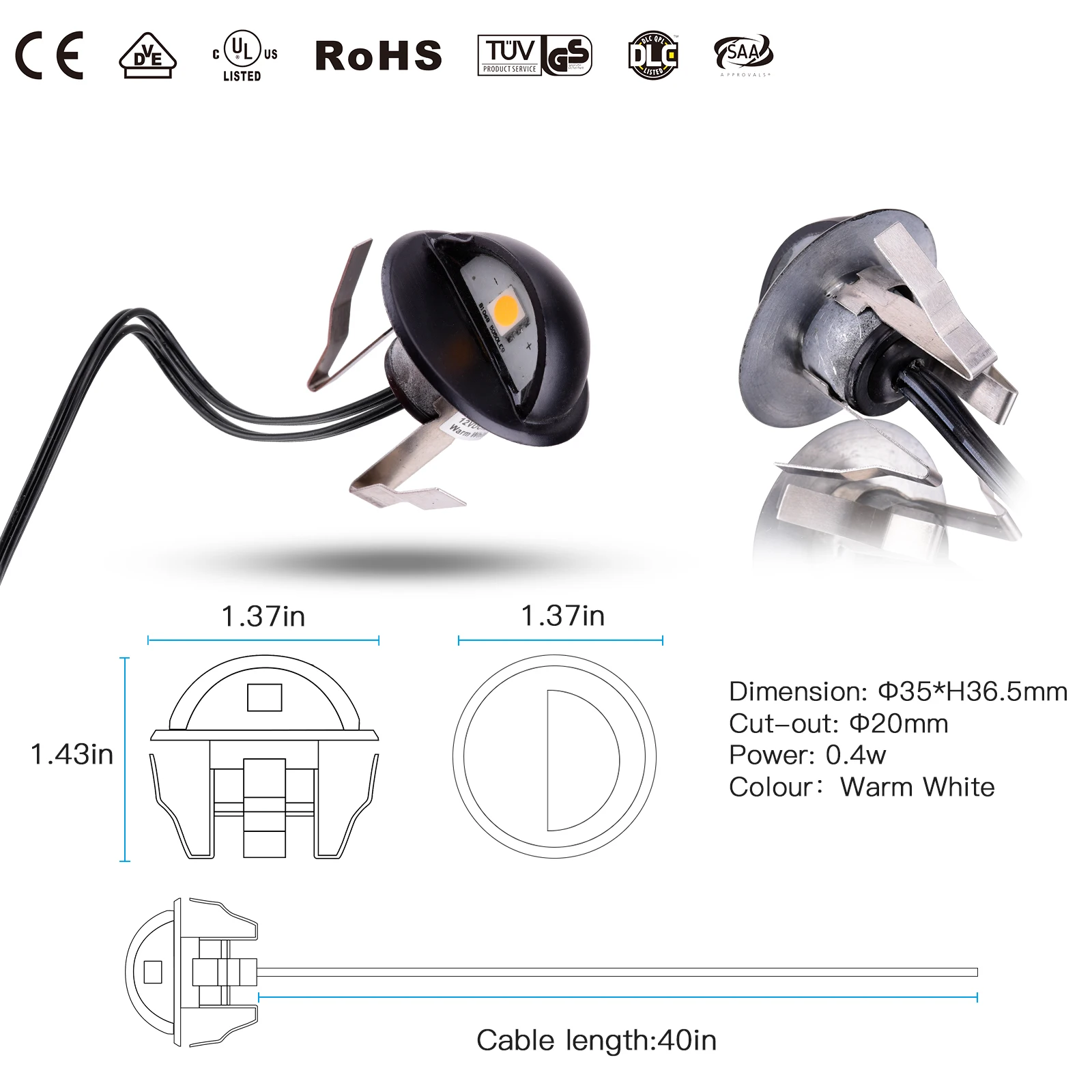 QACA-luces Led de aluminio para cubierta, paquete de 10/16 lámparas de iluminación para Patio, jardín al aire libre, valla, porche, escaleras,