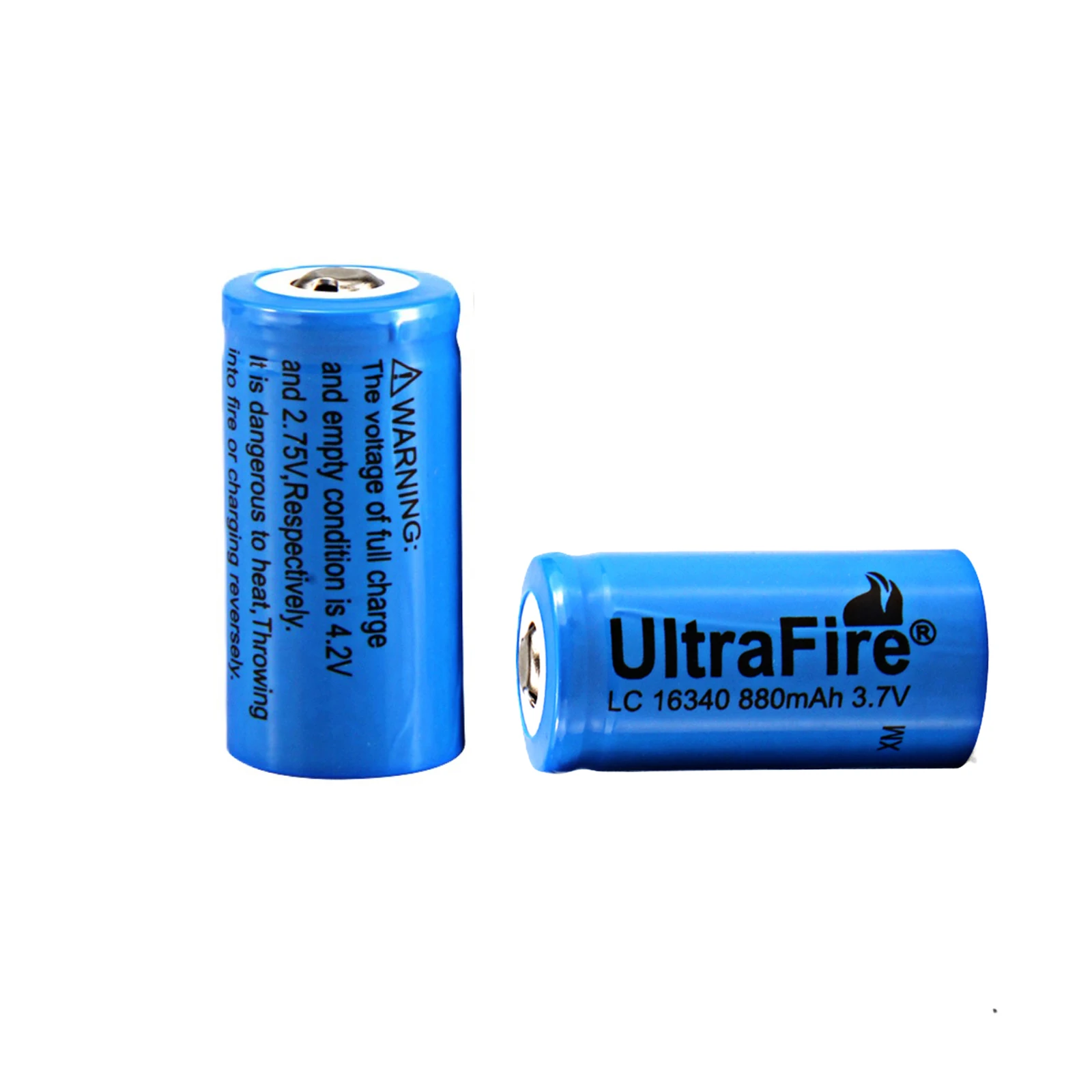 UltraFire 16340 880mAh 3.7V High Efficiency Rechargeable Lithium Ion Battery for Flashlights Toys and Multi Device Compatibility