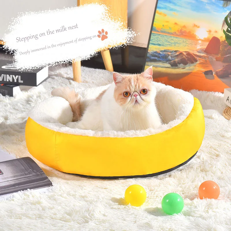 Comfortable Round Plush Pet Nest, Cashmere Cat Nest, Bed Accessories, Basket, Products for Small Dogs, Animals, Winter