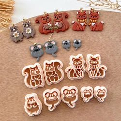 Squirrel Mole Mouse Fox Polymer Clay Cutters Cartoon Animal Ceramic Pottery Clay DIY Earring Jewelry Pendant Mold Making Tools