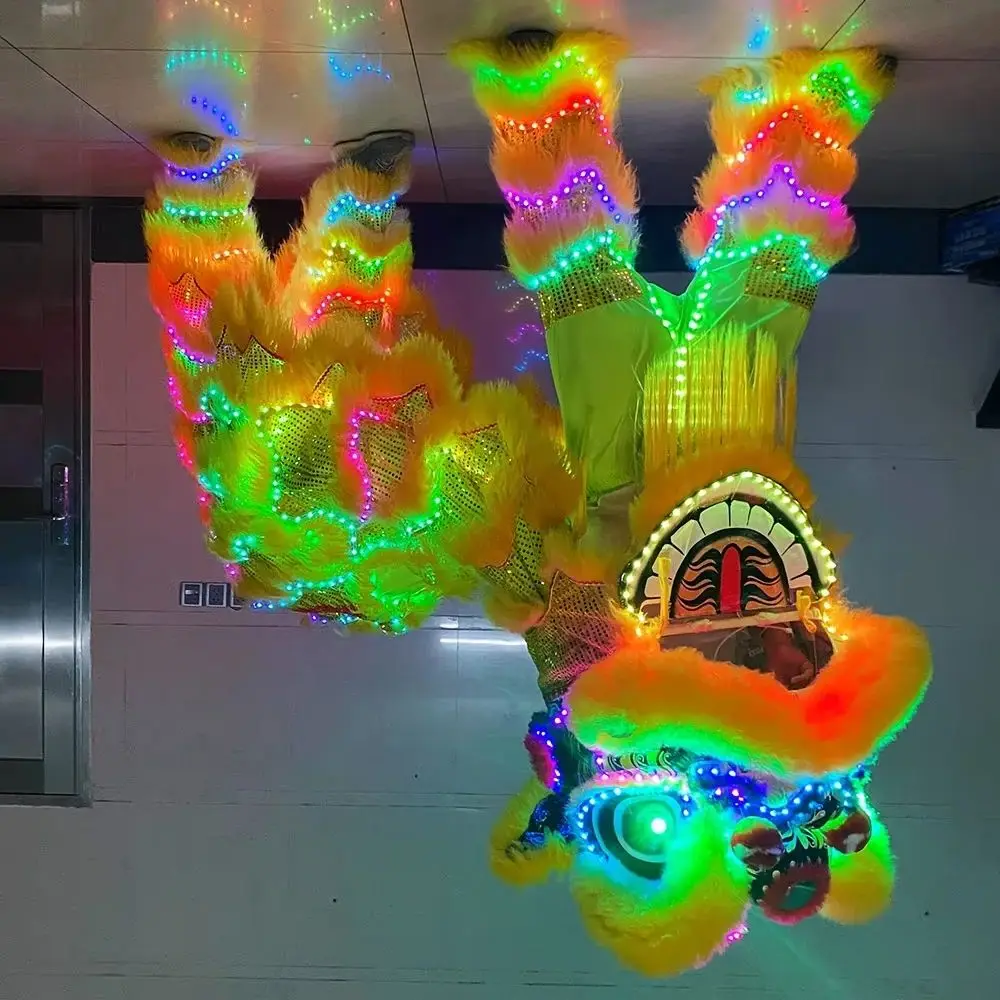 

Светодиодный костюм льва, парк развлечений, реквизит для танца льва, китайский традиционный фестиваль, двойной светодиодный светильник для танца льва, южный костюм