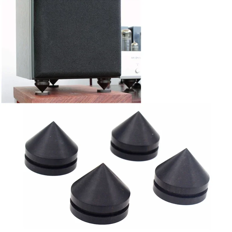 4Pcs HiFi Audio Isolation Feet Wooden CD Amplifier Foot Pad Shockproof Nail Speaker Spike Cone