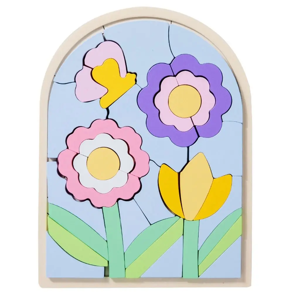 Multicolor Wooden Rainbow Blocks Irregular Shapes Wood Rainbow Puzzles Cognitive Development Puzzle Blocks Shape Cognitive