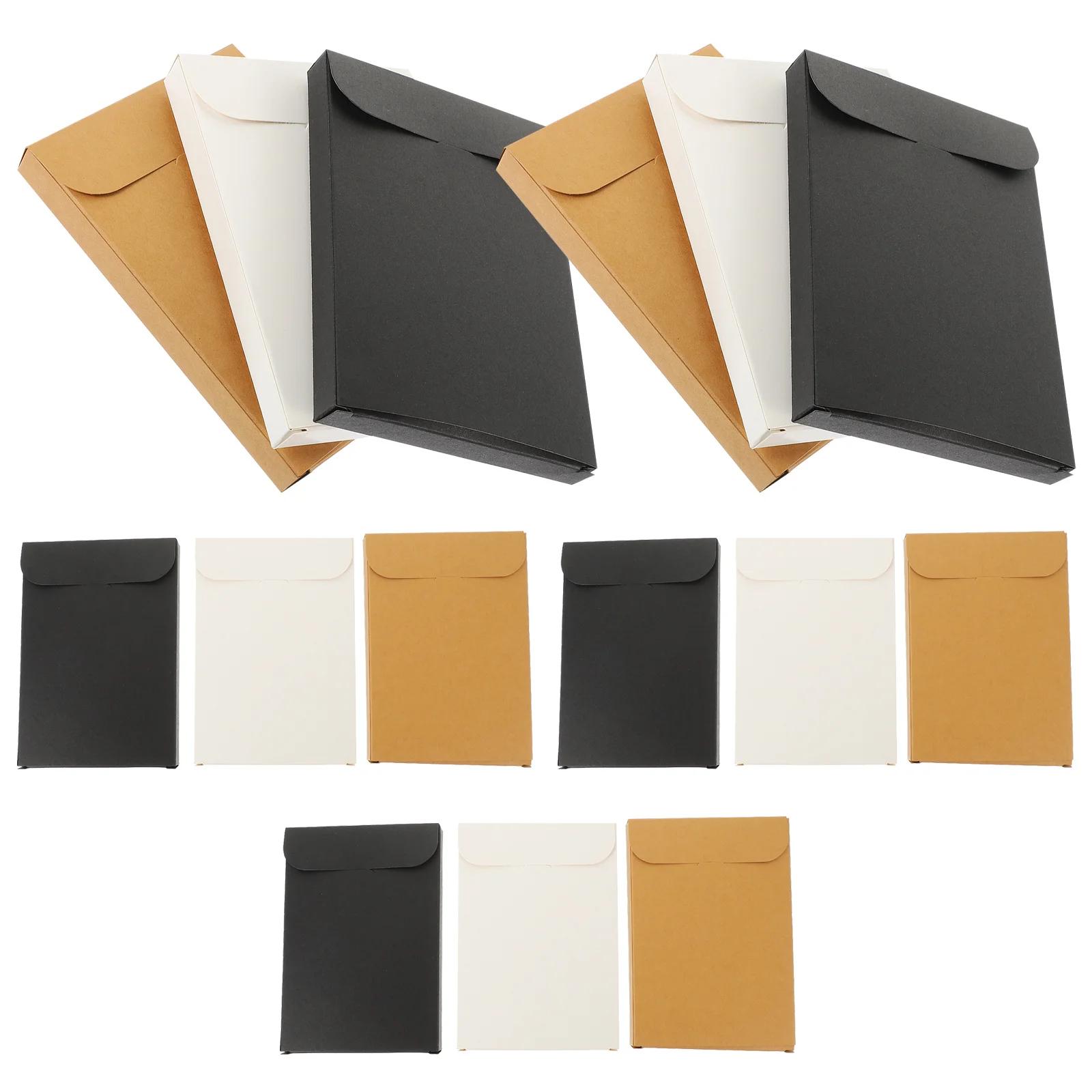 

15 шт., настраиваемая коробка-держатель для открыток, долговечный бумажный материал для хранения мелких предметов, открытки, конверт, коробка