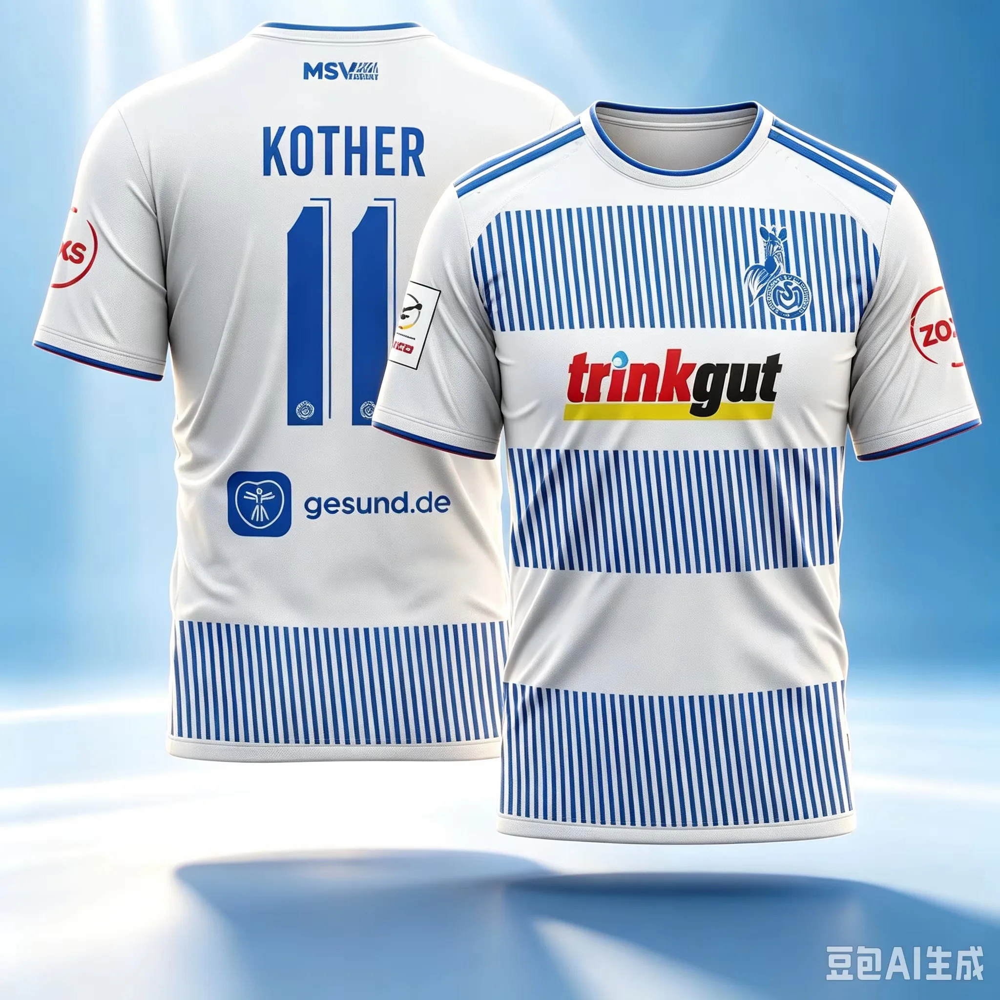 26-27 New MSV Duisburg Men's Football Jersey 3D Printed Y2K Quick Drying Casual T-shirt Suitable for Daily and Training Wear