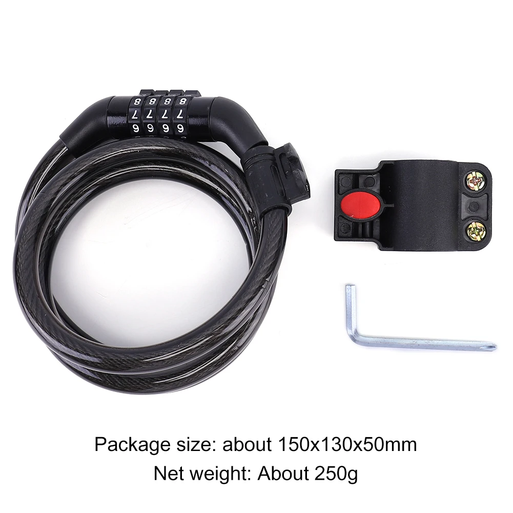 قفل الدراجة المضاد للسرقة، قفل كابل فولاذي لقفل سكوتر كهربائي للدراجة على الطرق الجبلية