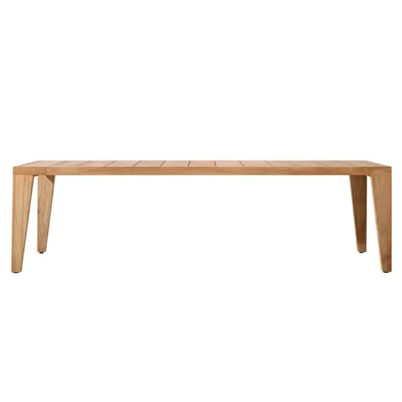 

Modern minimalist hotel terrace outdoor dining table, garden furniture terrace teak outdoor dining table