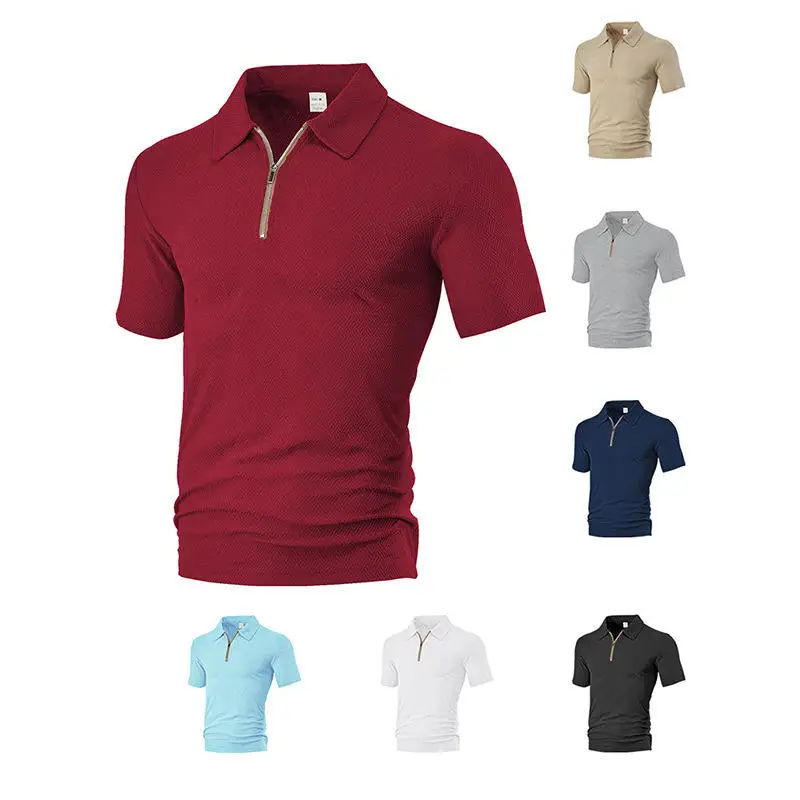 

Loose Casual Short Sleeve Men's T-Shirt Fashionable Embroidery Summer Cross-Border Men's Clothing Henry Shirt Temperament