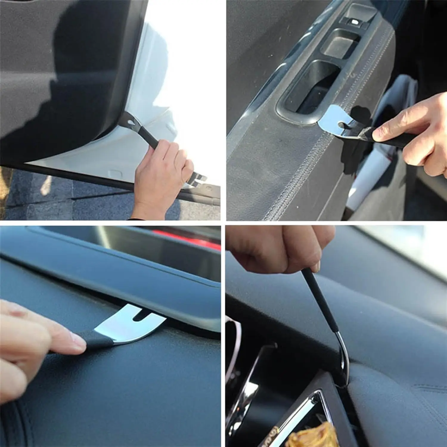Auto Trim Removal Metal Tool 2mm U-Shaped Pry Bar Multifunctional for Door Panel Radio Audio Installer Car Upholstery Fastener