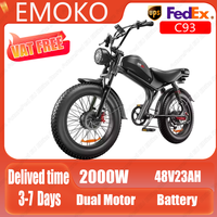 Electric Bicycle 2000/1000W Motor 48V23/20AH Battery Hydraulic Brake Adult Electric Motorcycle 20*4 Inch Fat Tire Electric Bike