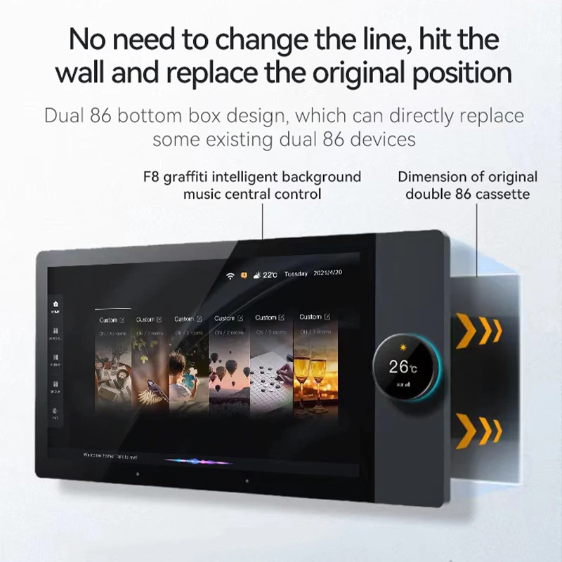Tuya Smart Home Zigbee Gateway Wifi Zigbee Smart Control Panel 8 Inch Multi-Function Music Wall Touch Screen Tuya Center