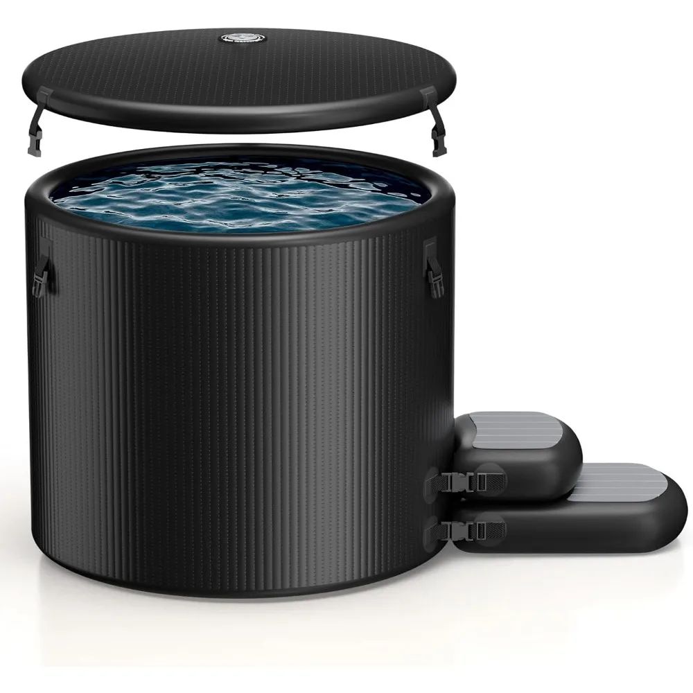 

Холодная ванна емкостью 120 галлонов с изолированной крышкой и табуретом-ступенькой, портативная ванна для восстановления льда