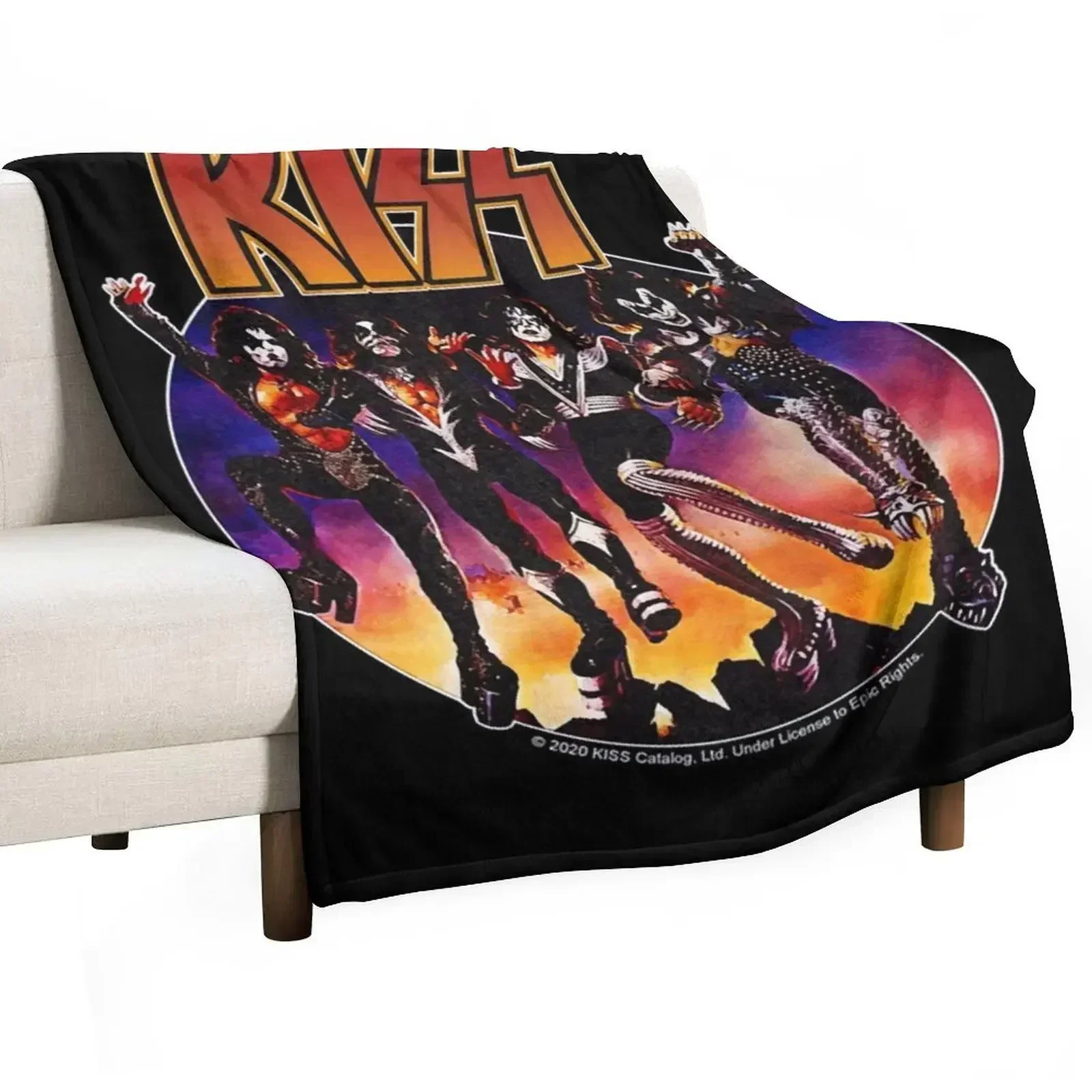 

KISS (Vintage Design) Classic Throw Blanket Stuffeds Large Quilt Soft Plaid Blankets