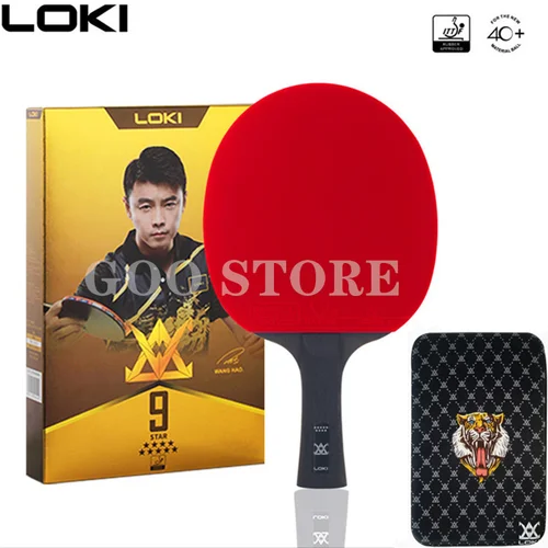 Imagen 1 del producto Raqueta de tenis de mesa LOKI 9 Star 8/7/6 Star, hoja de carbono de alta adherencia, paleta de competición de bate de Ping Pong Original LOKI