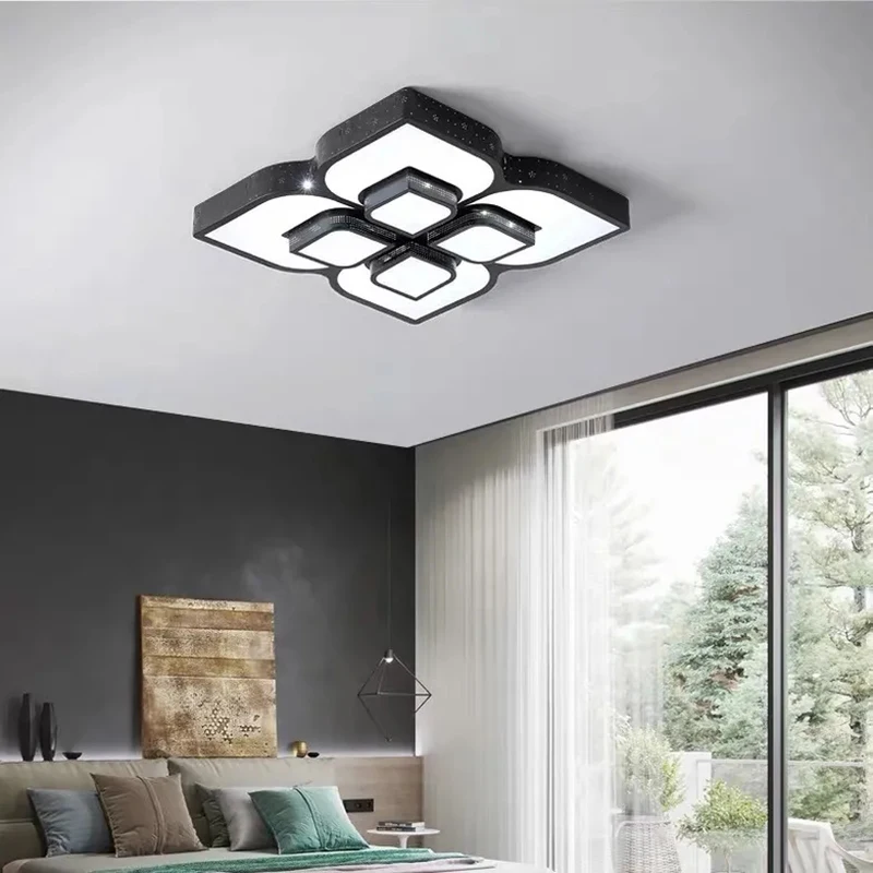 

Modern LED Chandelier Black White Ceiling Lamp Living Room Bedroom Home Decoration Lighting Kitchern Dining Room