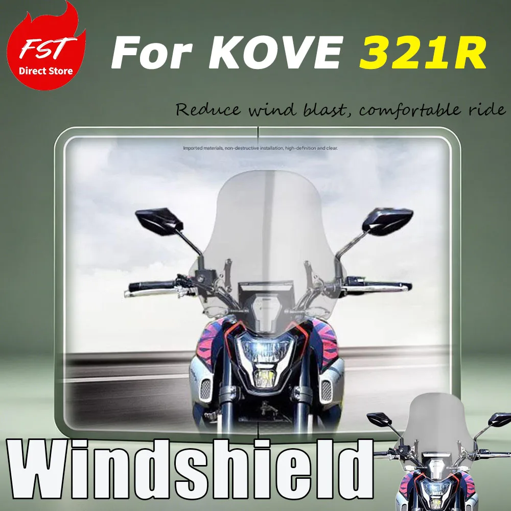 For KOVE 321R Replacement accessories: Motorcycle windscreen deflector, enhanced front windscreen, thickened windshield.