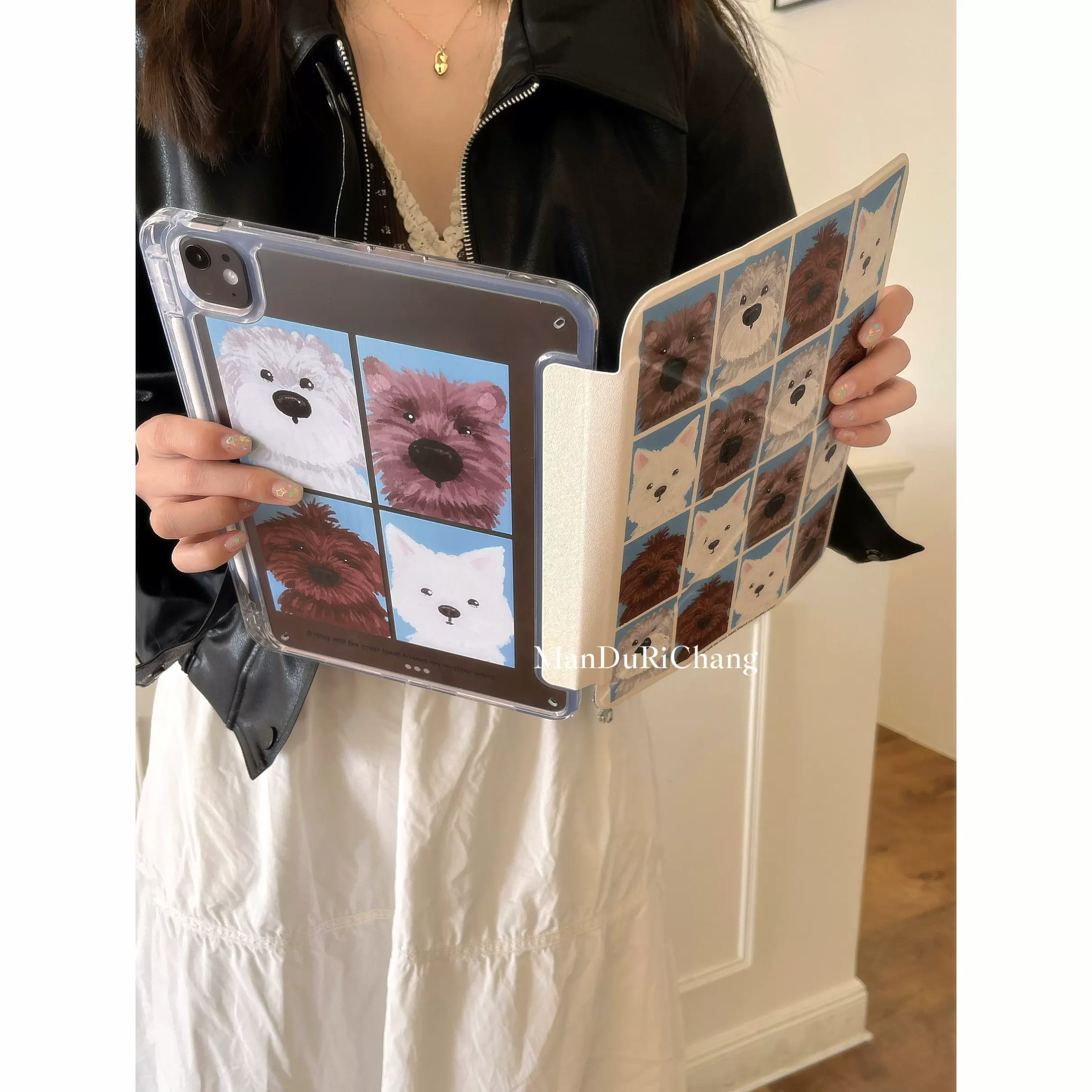 Puppy Avatar Korea ins Y2K Cover For iPad 10th 11th Gen 7/8/9 10.2'' Start Case For Air 4 5 6 7 11 For Air 2 9.7 Pro 11 Mini 6 7