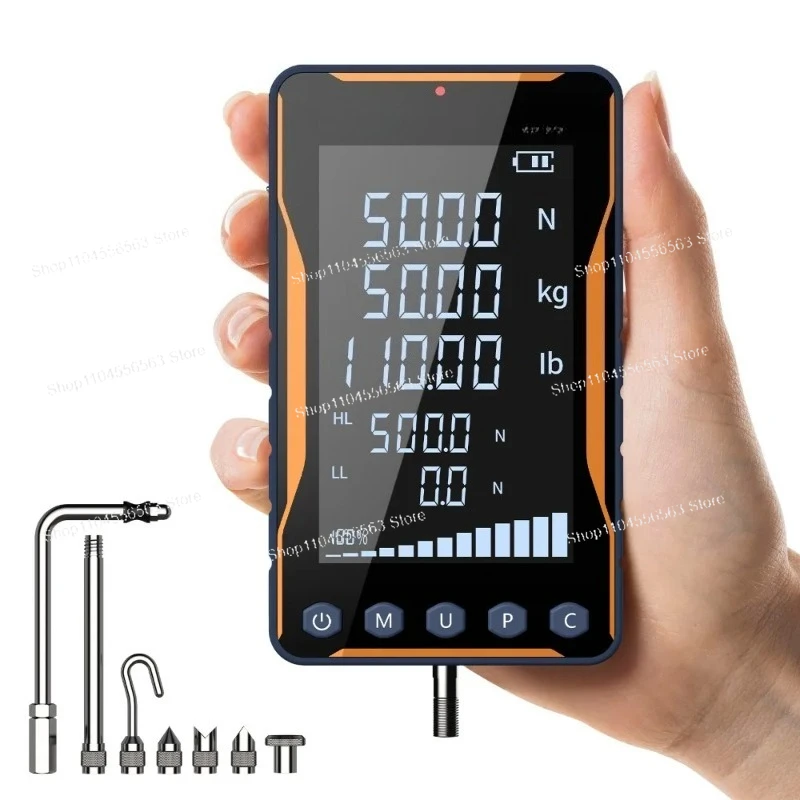 500N/50kg/110lbf Digital Force Gauge HD Large Screen Push Pull Tester Portable Dynamometer 0.1N